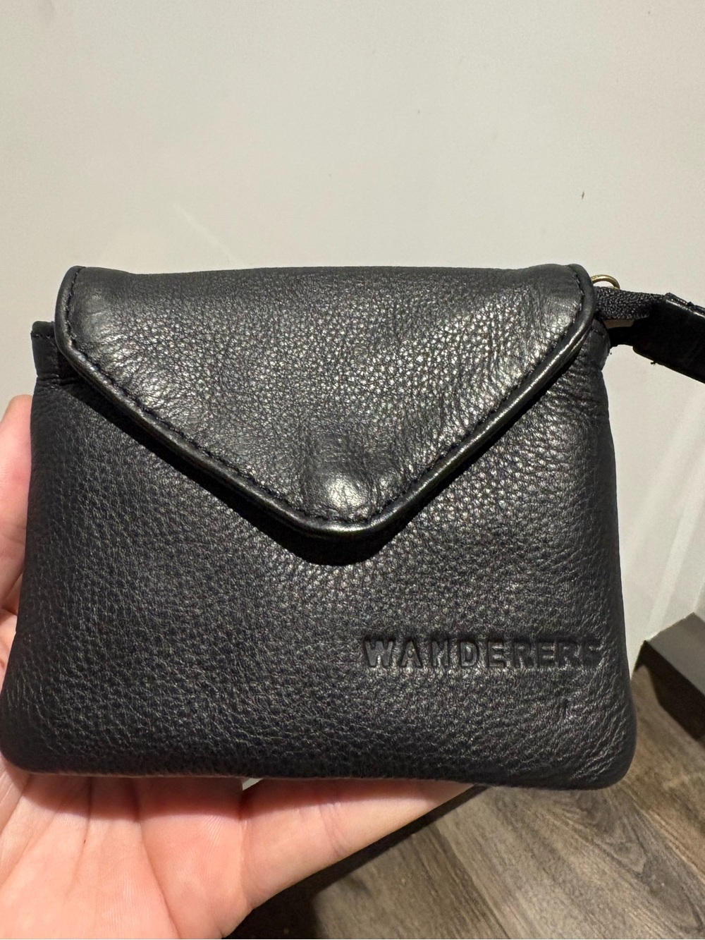 Black Pebbled Leather Card Wallet